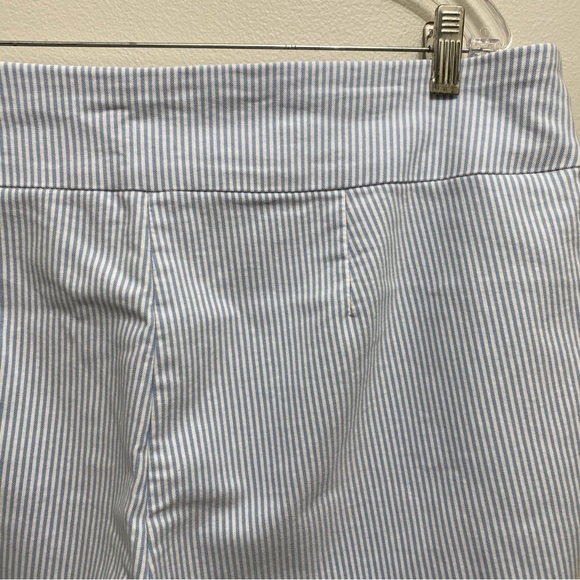 Crown & Ivy Plus Size Blue/White Seersucker Ankle Pants - Picture 3 of 9